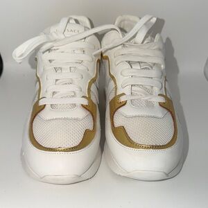 Versace Gold and White Athletic Shoes